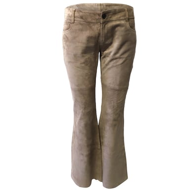 Joseph suède flared broek in bruin lamsleer