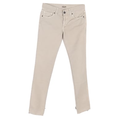 Bottega Veneta Mid-Rise Straight-Leg Jeans in Beige Cotton