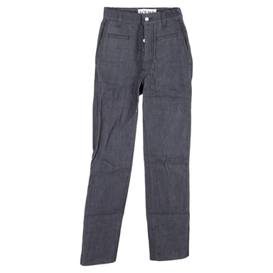 Loewe High-Rise Hidden-Buttoned Jeans in Grey Cotton Denim