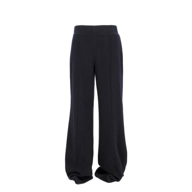 Chloé High Waisted Flared Trousers in Navy Blue Cashmere