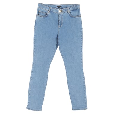 Escada Flower Patch Skinny Jeans in Blue Cotton Denim