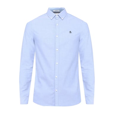 Original Penguin Mens Sticker Pete EcoVero Long-Sleeved Shirt (Amparo Blue)