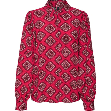 Vero Moda Womens/Ladies Lace Detail Relaxed Fit Puff Sleeve Shirt (Raspberry Pink)