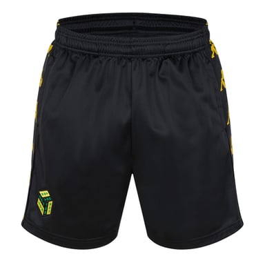 Kappa Mens Banda 10 Too Hot Running Shorts (Black/Bright Yellow)