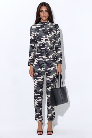 Camouflage Seamless Skinny-Leg Unitard