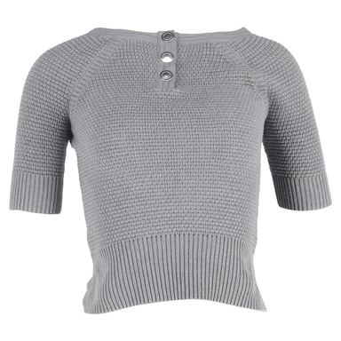 Chloé Button Detail Top in Grey Cotton