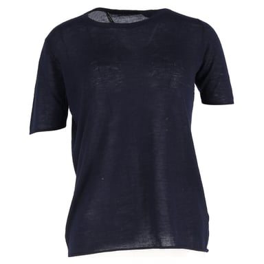 Joseph Crewneck T-Shirt in Navy Blue Cotton