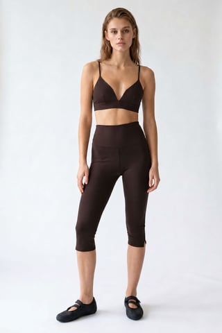 High-Waist Capri Leggings With Slit