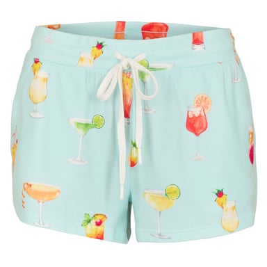 PJ Salvage Womens/Ladies Let´s Drink About It Jersey Relaxed Fit Lounge Shorts (Aqua/Multicoloured)
