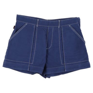 Chloé Contrast Stitching Shorts in Blue Cotton