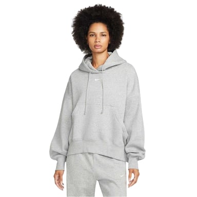 Nike Womens/Ladies Phoenix Fleece Pull Over Oversized Hoodie (Grey Heather/White)