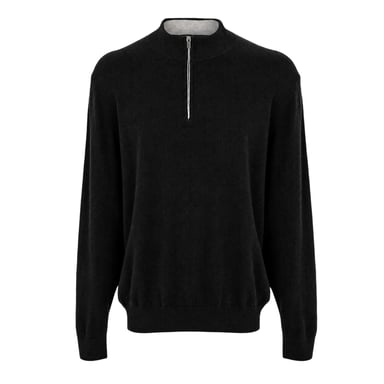 Callaway Mens Knitted Funnel Neck Sweater Top (Flannel Grey Heather)