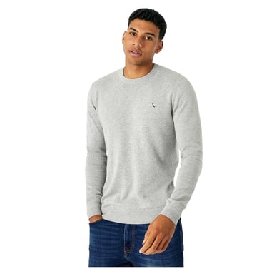 Jack Wills Mens Seabourne Logo Crew Neck Jumper (Light Ash Marl)