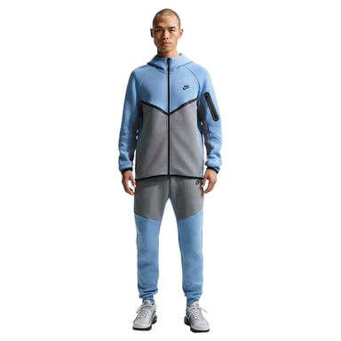 Nike Mens Tech Chevron Full Zip Hoodie (Blue/Grey)