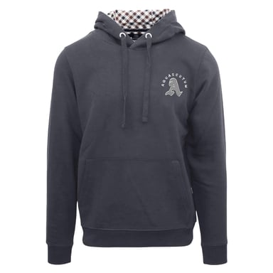 Aquascutum Mens Kangaroo Pocket Long-Sleeved Hoodie (Antracite)