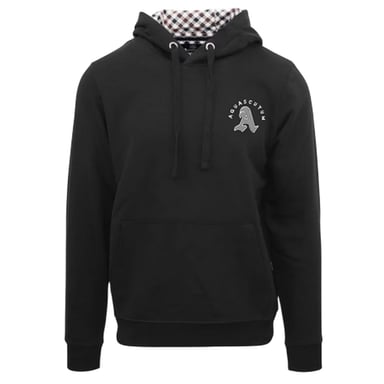 Aquascutum Mens Kangaroo Pocket Long-Sleeved Hoodie (Black)