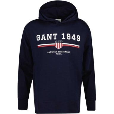 Gant Hoodie met trekkoord en grafische print voor heren uit 1949 (Avondblauw)