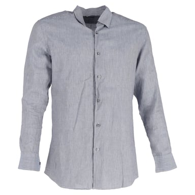 Ermenegildo Zegna Buttoned Long Sleeve Shirt in Grey Linen