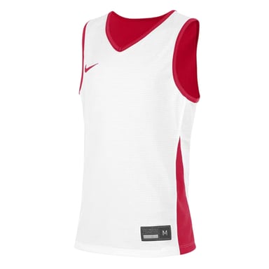 Nike Childrens/Kids V Neck Sleeveless Basketball Jersey (White/University Red)