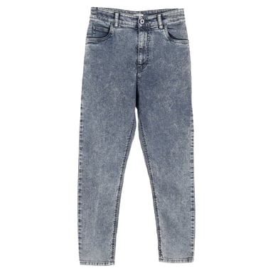 Miu Miu Light Wash Boyfriend Jeans in Grey in Blue Cotton