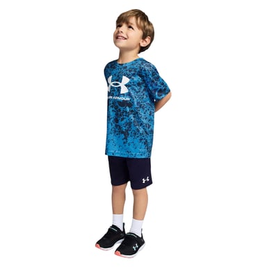 Under Armour Boys Tech Large Logo T-Shirt & Shorts Set (Blue/Navy)