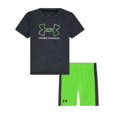 Under Armour Boys Tech Large Logo T-Shirt & Shorts Set (Black)