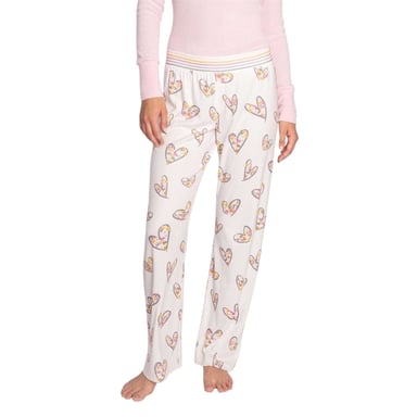 PJ Salvage Womens/Ladies Hearts & Flowers Lounge Pants (Off White)