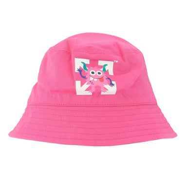 Off White Canvas Bucket Hat (Pink)