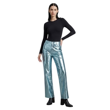 AmyLynn Womens/Ladies Lupe Metallic Trousers (Blue Metallic)