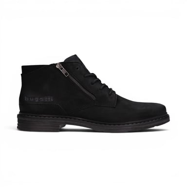 Bugatti Mens Black Leather Lace-up Chukka Ankle Boots - Rigalo Evo C30