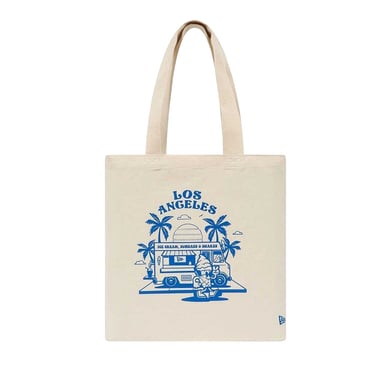 New Era Los Angeles Canvas Tote Bag (Light Beige Print)