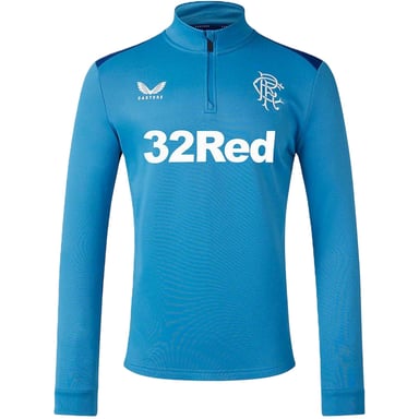 Castore Mens Rangers FC Quarter Zip Training Fleece Top (Blue/Deep Blue)