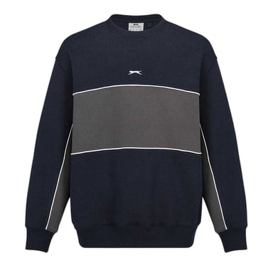 Slazenger Mens Fleece Crew Neck Sweatshirt (Navy/Smoke)