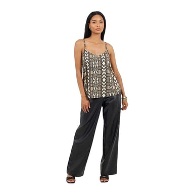 Brave Soul Womens/Ladies Flowy Snake Print Camisole (Brown/Natural Snake)