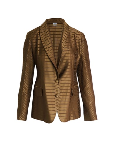 Saint Laurent – Strukturerad kavaj med sänkta axlar i brunt ull- och sidentyg
