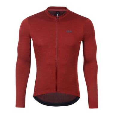 dhb Mens Aeron 2.0 Merino Wool Long-Sleeved Cycling Jersey (Fired Brick)
