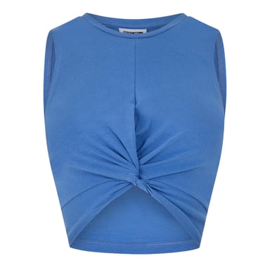 Noisy May Womens/Ladies Knotted Sleeveless Crop Top (Dutch Blue)
