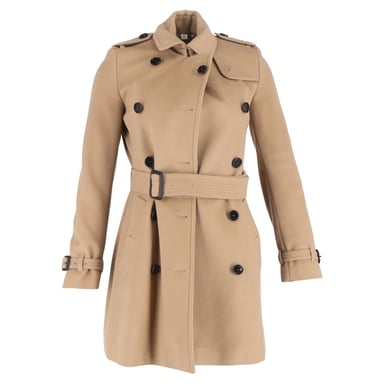 Burberry Dubbelzijdige Gecoate Dubbelbreasted Peacoat in Bruin Wol