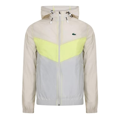 Lacoste Mens Anorak Colour Block Blouson Jacket (Grey/Lime/Light Blue)