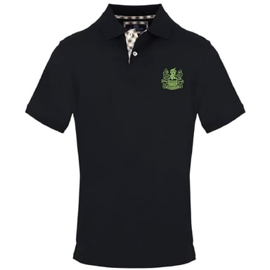 Aquascutum Mens Collared Short-Sleeved Polo Shirt (Black)