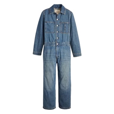 Levis Womens/Ladies Iconic Denim Collared Wide Leg Long-Sleeved Jumpsuit (Linen)