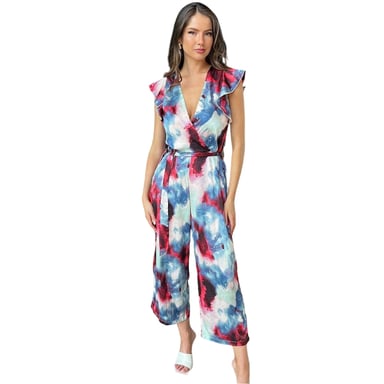 AX Paris Womens/Ladies Abstract Polyester Wrap Jumpsuit (Multicoloured Print)