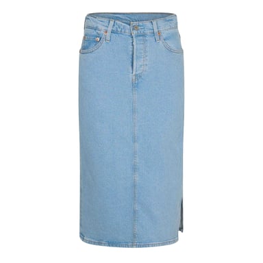 Levis Womens/Ladies Side Slit Midi Skirt (Light Stone Blue)