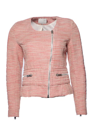 IRO, red boucle jacket with zipper