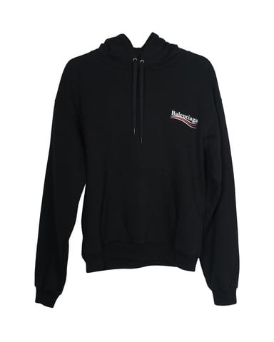Balenciaga Political Campaign Hoodie in Black Cotton