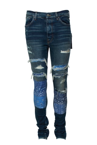 Amiri, vintage patchwork bandana jeans