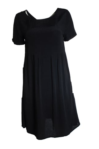 Ba&sh, black lace up dress with short sleeves