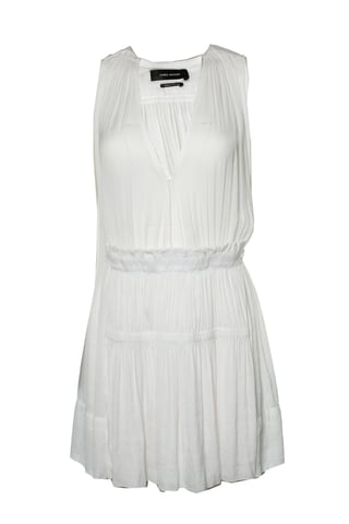 Isabel Marant, White sheer dress with ruffles