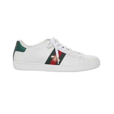 White Embroidered Ace Sneakers
