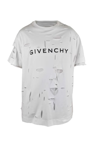 Givenchy T-shirt met 2 lagen en gaatjes Wit